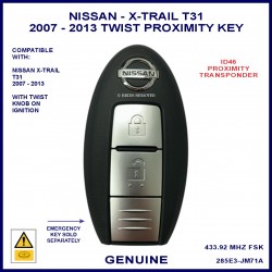 Nissan X-Trail T31 2007-2013 285E3-JM71A 2 button smart proximity key genuine