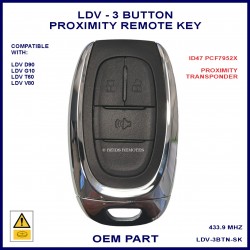 LDV T60 2017 onward 3 button OEM smart proximity remote key