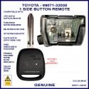Toyota Japanese Import 89071-32030 1 side button 312 MHz remote