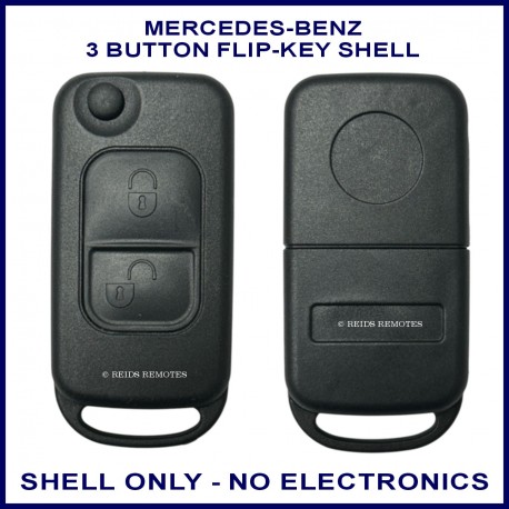 Mercedes 2 button flip key case with HU64 key blade