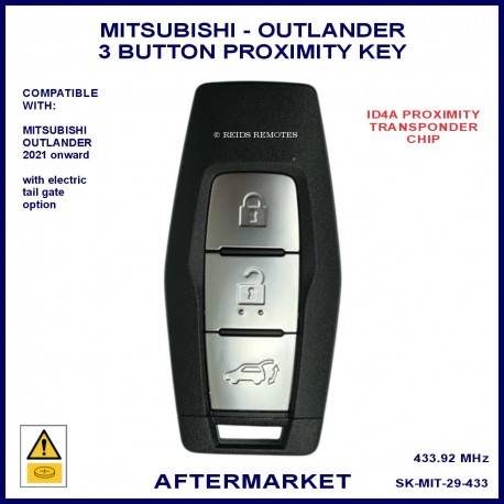 Mitsubishi Outlander 2021-2024 3 button smart proximity remote key