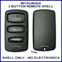 Mitsubishi 3 button remote replacement shell ONLY