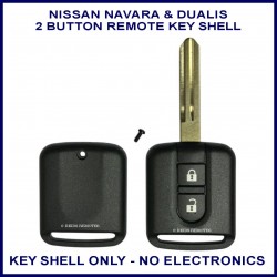 Nissan Dualis, Navara & Pathfinder 2 button remote head replacement key shell