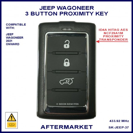 Jeep Wagoneer 2021 onward 3 button ID4A HITAG-AES keyless go 433 MHz ASK