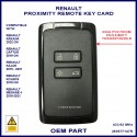 Renault Arkana Captur Koleos Kajar & Megane 4 OEM smart key card