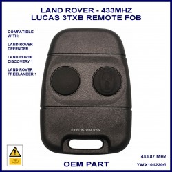 Land Rover Defender Lucas 3TXB 17TN 433.92 MHz OEM 2 button remote plip