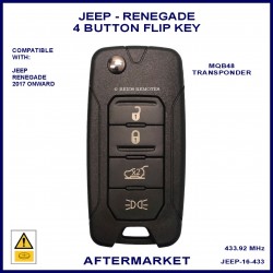 	Jeep Renegade 2017 onward 4 button flip key aftermarket
