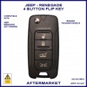 Jeep Renegade 2017 onward 4 button flip key aftermarket