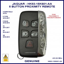 Jaguar genuine OEM 5 button smart proximity key