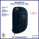 Maserati Granturismo & Quatroporte 3 button blue flip key with ID48 transponder