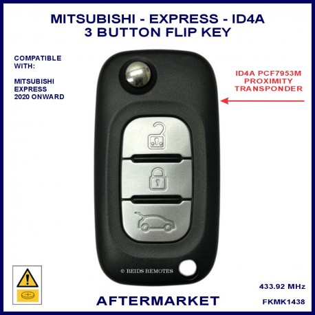 Mitsubishi Express 2020 on 3 button ID-4A HITAG-AES flip key - VA2