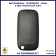 Image shows the back of this Mitsubishi Express flip key which has no logo on the back of the key