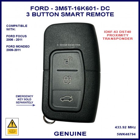 Ford Focus & Mondeo OEM proximity key 3M5T-15K601-DC