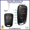 Holden Barina TM 2011-2018 aftermarket 2 button flip key