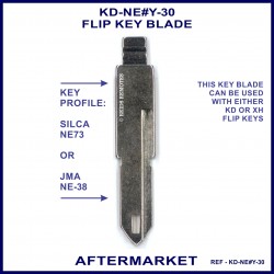 Citroen Peugeot & Renault compatible Silca NE73 JMA NE-38 flip key blade