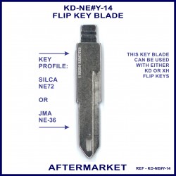 Citroen Peugeot & Renault compatible Silca NE72 JMA NE-36 flip key blade