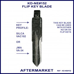 Renault compatible Silca VAC102 or JMA VA-34 flip key blade