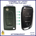 Citroen C3 2004 - 2010 VF7FC models integrated transponder chip flip key