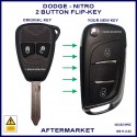 Dodge Nitro KA 2007 - 2012 integrated transponder chip flip key
