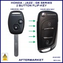 Honda Jazz 2008 - 2014 GE Series 72147-SWA-E0 HLIK-1T 2 button flip key