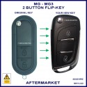 MG3 2016 onward compatible 2 button remote flip key