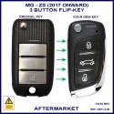MG ZS keyed ignition OEM ID47 remote flip key 434 MHz
