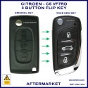Citroen C5 2008 - 2017 VF7RD VIN  series 3 button flip key key