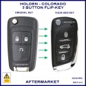 Holden Colorado RG 2012-2018 with remote start 3 button flip key