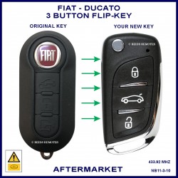 	Image shows an original Fiat Ducato flip key on the left and this aftermarket flip key on the right
