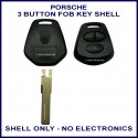Porsche 911 or Boxster 986 3 button remote key shell replacement