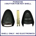 Porsche 911 Boxster Cayman 987 3 button remote key shell replacement