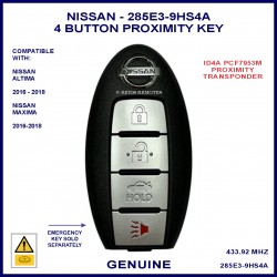 Nissan Altima & Maxima 2016 - 2018 4 button genuine smart key S180144324