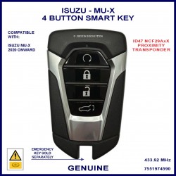 Isuzu MU-X 2020 onward 4 button proximity key ACJ932IK4310E