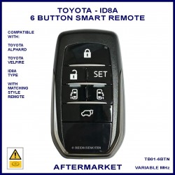 Toyota Alphard & Vellfire compatible 6 button smart proximity key