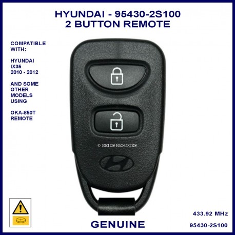 Hyundai 95430-2S100 IX35 2 button genuine remote