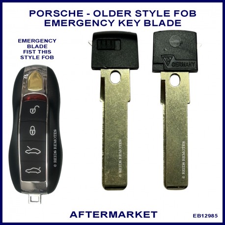 Porsche emergency key blade to fit older style remote fob key