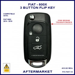 Fiat 500X 2014 - 2018 3 button id88 mqb remote flip key