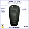 Ford Transit Custom 2012 - 2016 3 button ID63 chip flip key