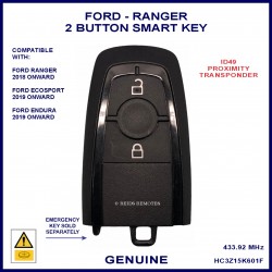 Ford 2018 onward Ecosport Endura & Ranger 2 button smart key