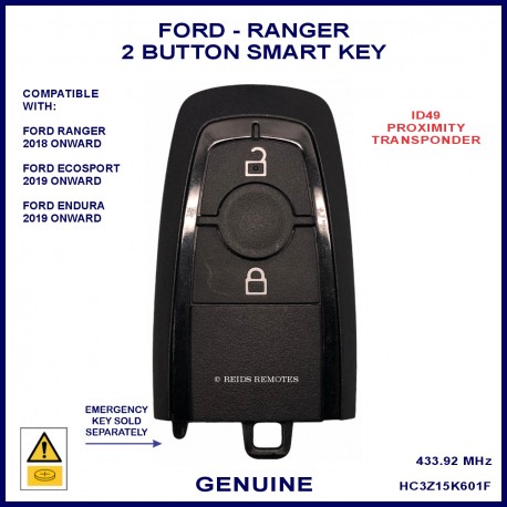 Ford 2018 onward Ecosport Endura & Ranger 2 button smart key