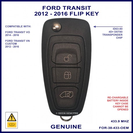 Ford Transit Custom genuine OEM 3 button sealed super flip key