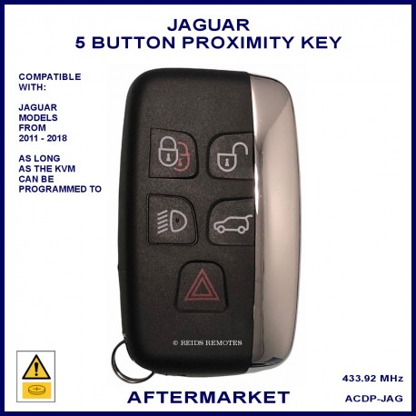 Jaguar F-Type F-Pace XJ XF & XE compatible 5 button proximity remote key