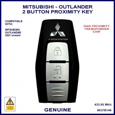 Mitsubishi Outlander 2021-2024 2 button genuine smart proximity remote key