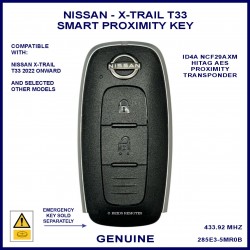 Nissan X-Trail T33 2022 onward replacement 2 button proximity key 5MR0B