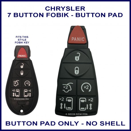 Chrysler & Dodge 6 button plus panic button rubber button pad for fobik key