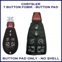 Chrysler & Dodge 6 button plus panic button rubber button pad for fobik key