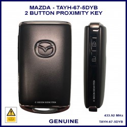 Mazda CX30 CX5 & CX9 2020 onward genuine 2 button proximity key TAYH-67-5-DYB
