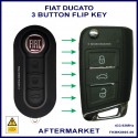 Fiat Ducato 2010 onward compatible 3 button flip key FKMK8695