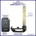 Kia Carnival 2020 on genuine emergency key blade for smart key