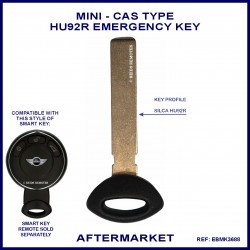 Mini Cooper emergency key blade for use in remote slot key